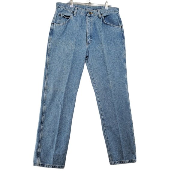 WRANGLER Jeans Men's Straight Leg 5-Pocket Regular Fit Denim Blue 36x30 - Picture 1 of 10